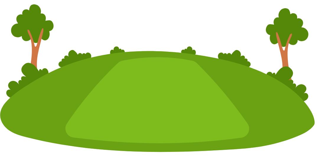 Illustrated tee box representing the starting point of a golf simulator tournament and simulator golf community.
