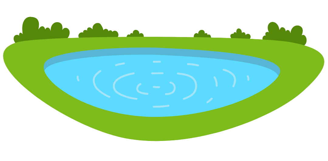 Illustrated water hazard representing playing a monthly golf simulator tournament round.